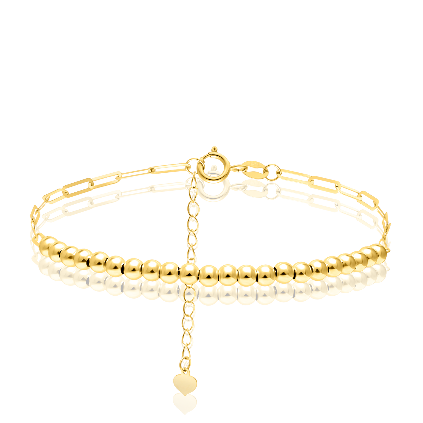 18K Pure Gold Linked Seed Bracelet