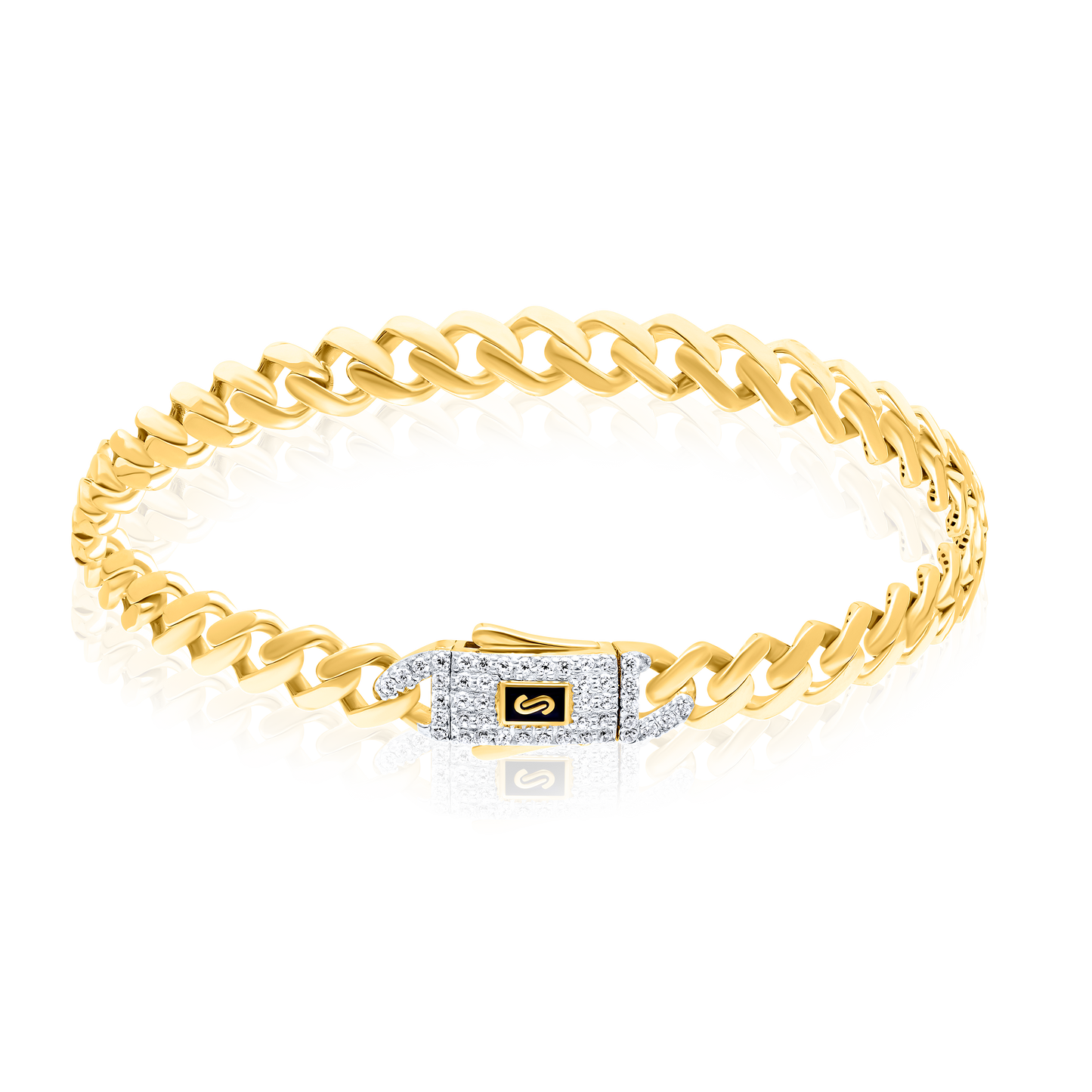 18K Pure Gold Elegant Linked Thick Bracelet