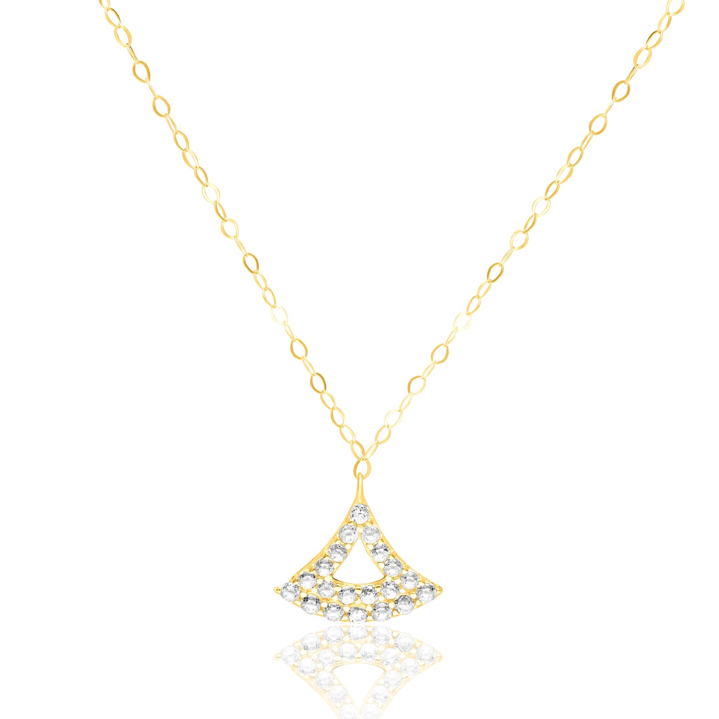 18K Pure Gold Stone Necklace