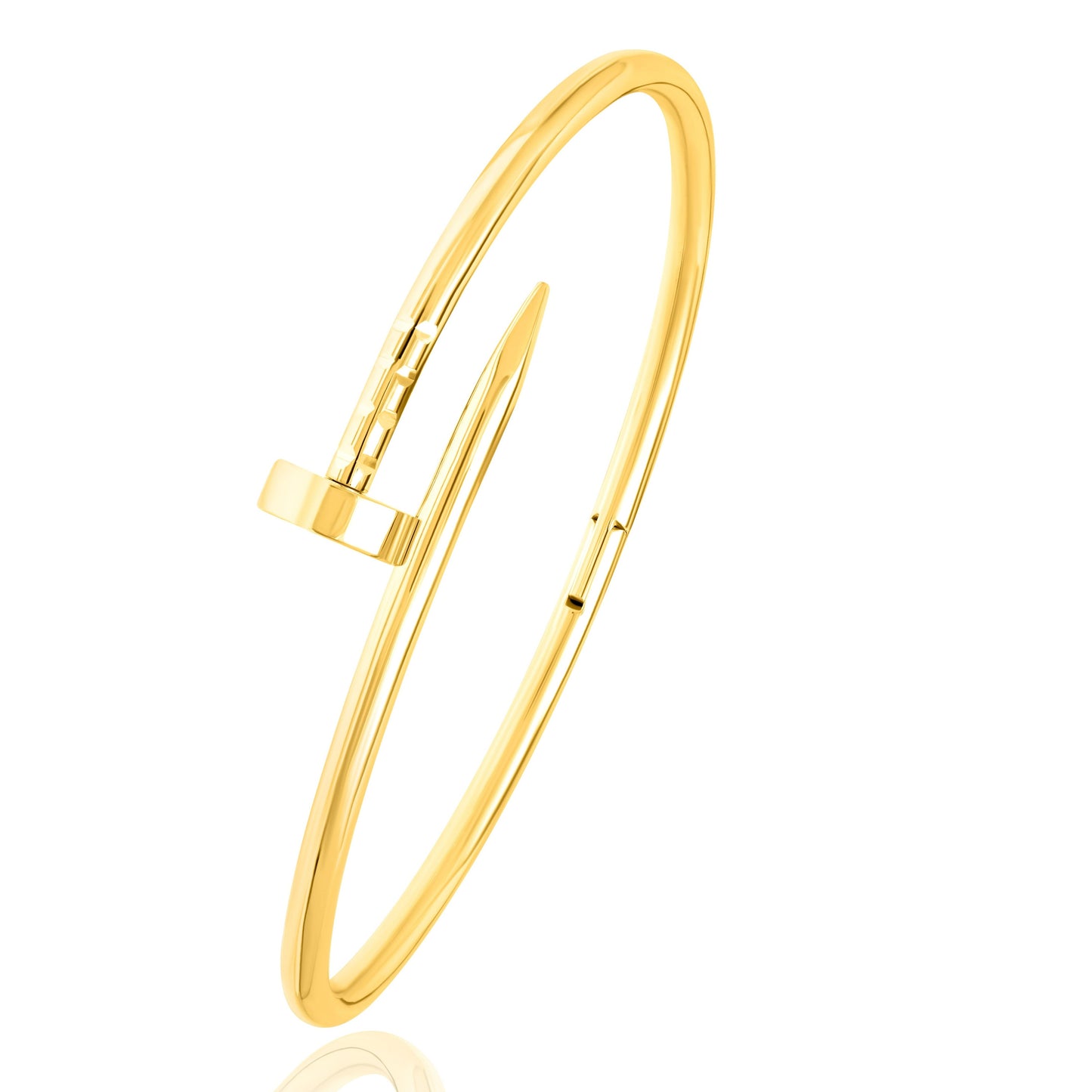 18K Pure Gold Nail Bangle