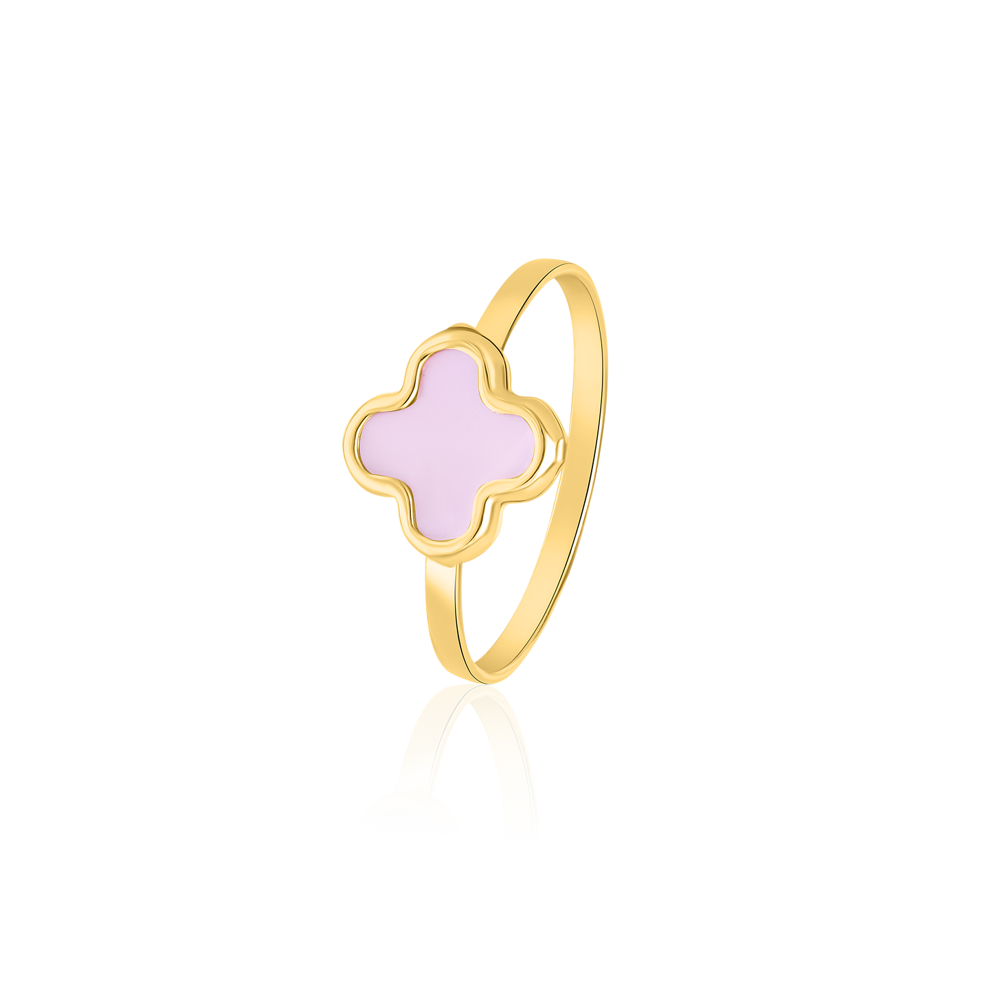 18K Pure Gold V.C Light Pink Ring