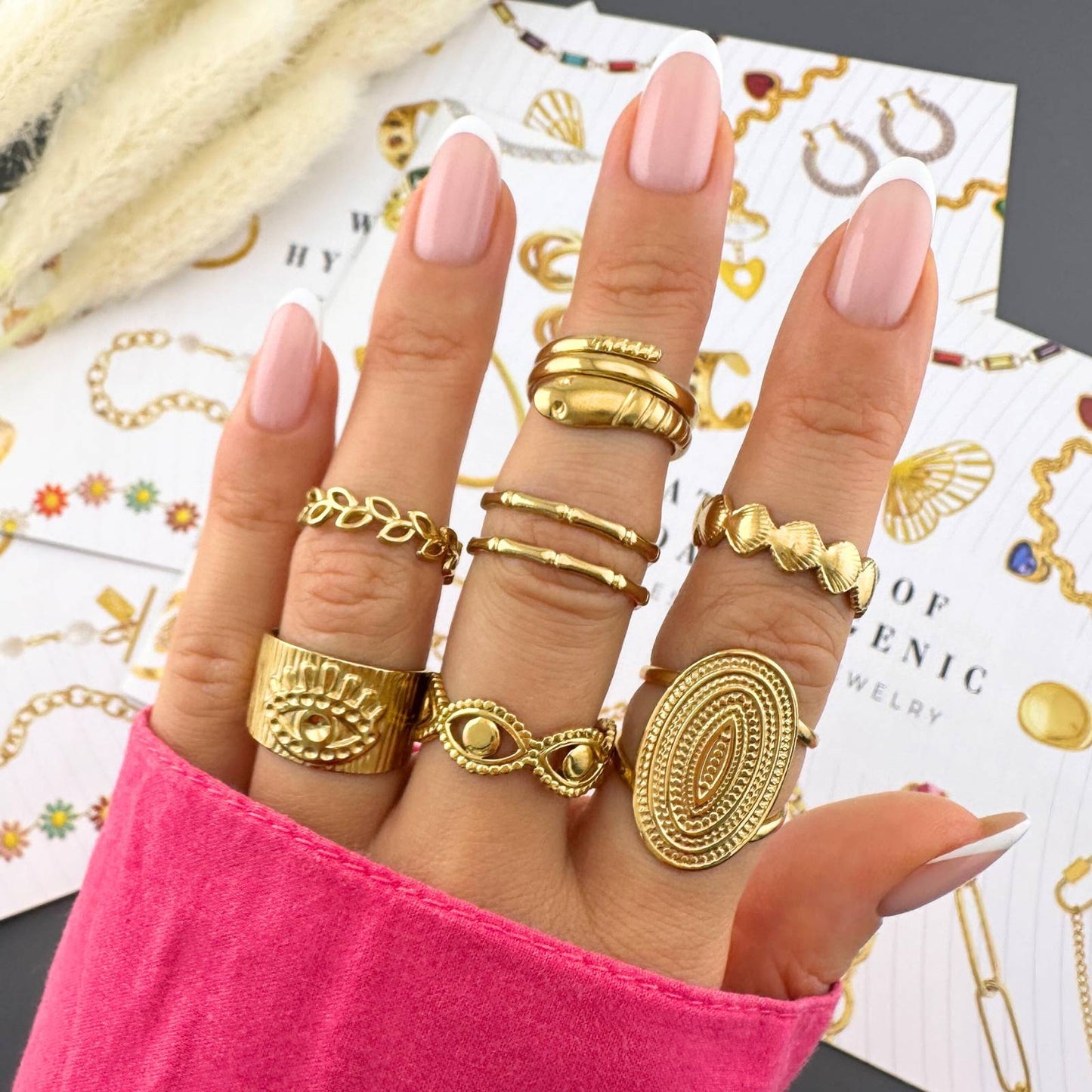 Ring, 18K Gold Plated Steel