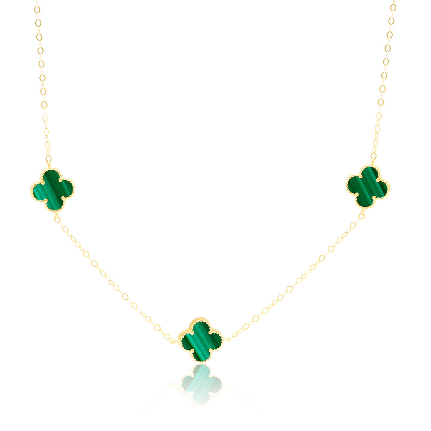18K Pure Gold V.C Green Necklace
