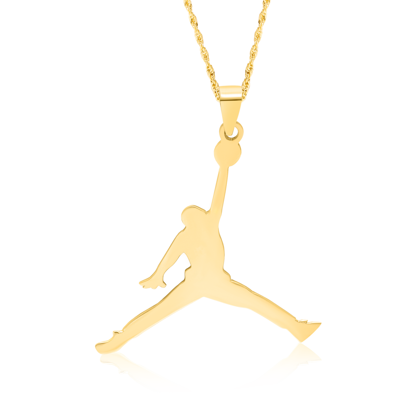 18K Pure Gold Sports Basketball Necklace
