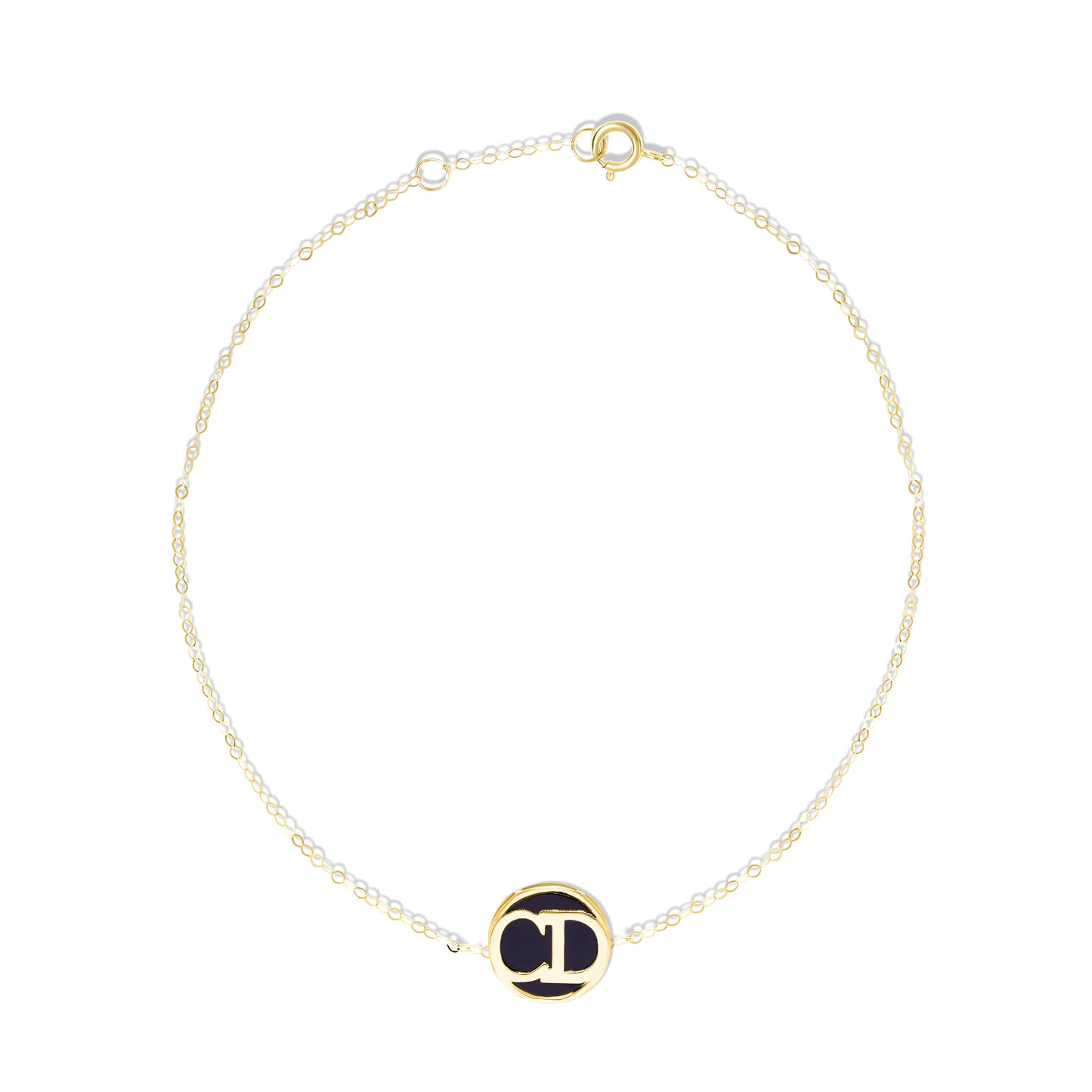 18K Pure Gold Black C.D Bracelet