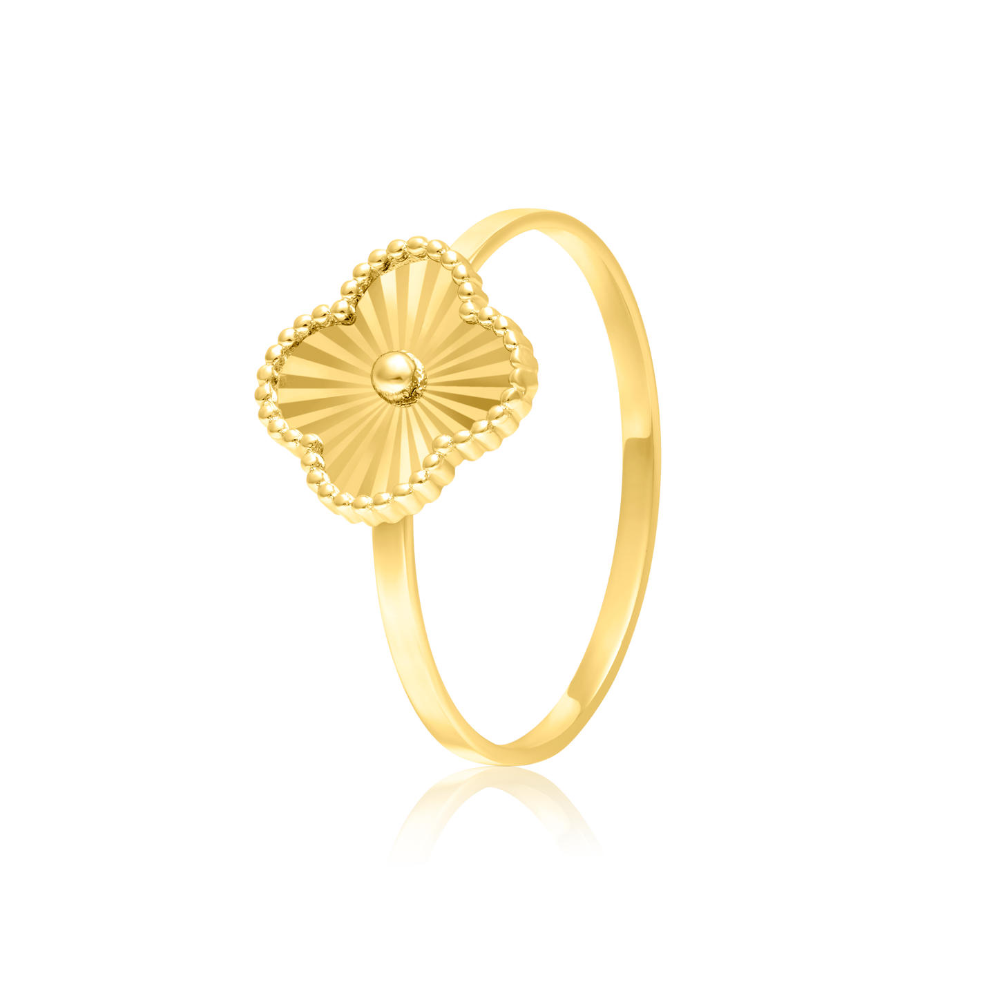18K Pure Gold Flower Ring
