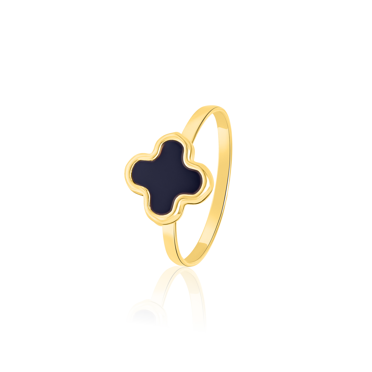 18K Pure Gold V.C Black Ring