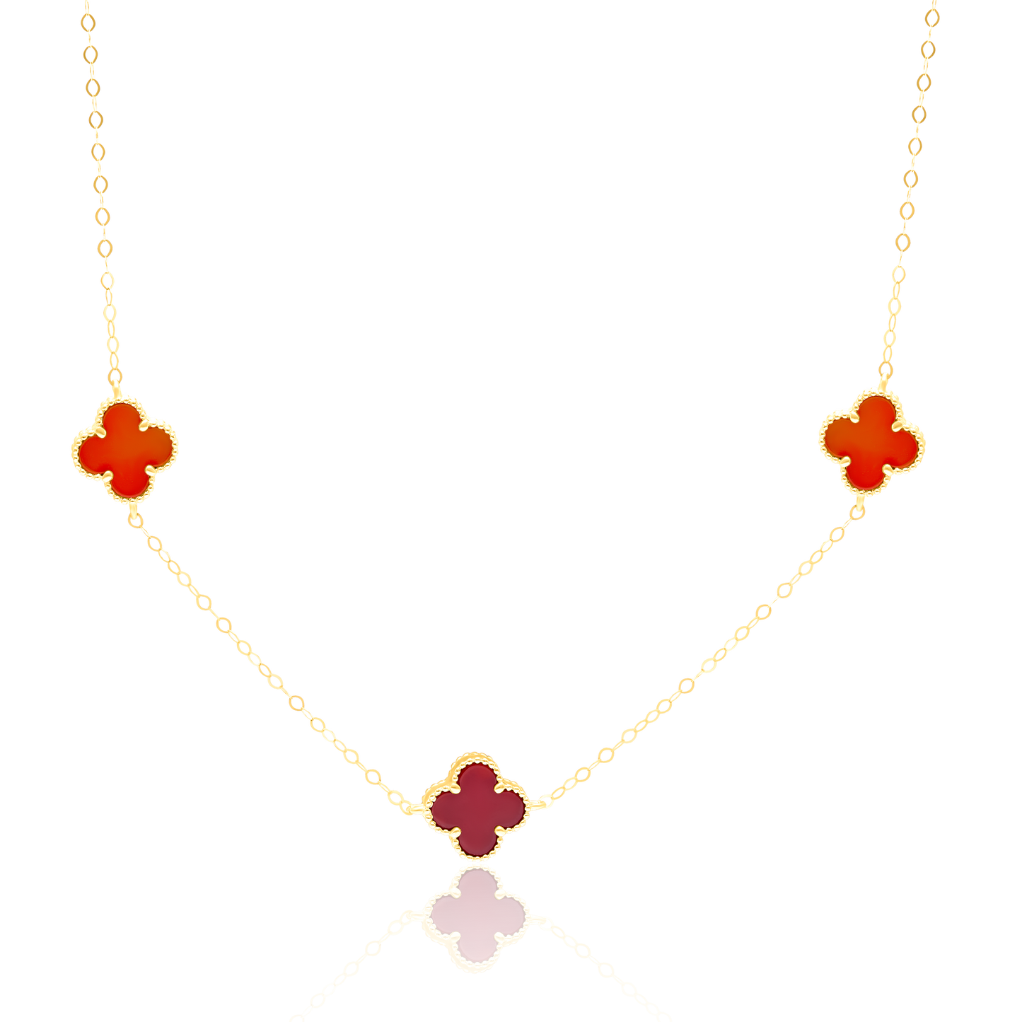 18K Pure Gold V.C Red Necklace