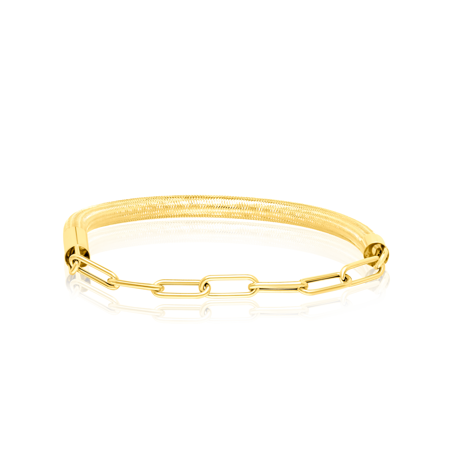 18K Pure Gold 3 Color Elastic Bangle Set