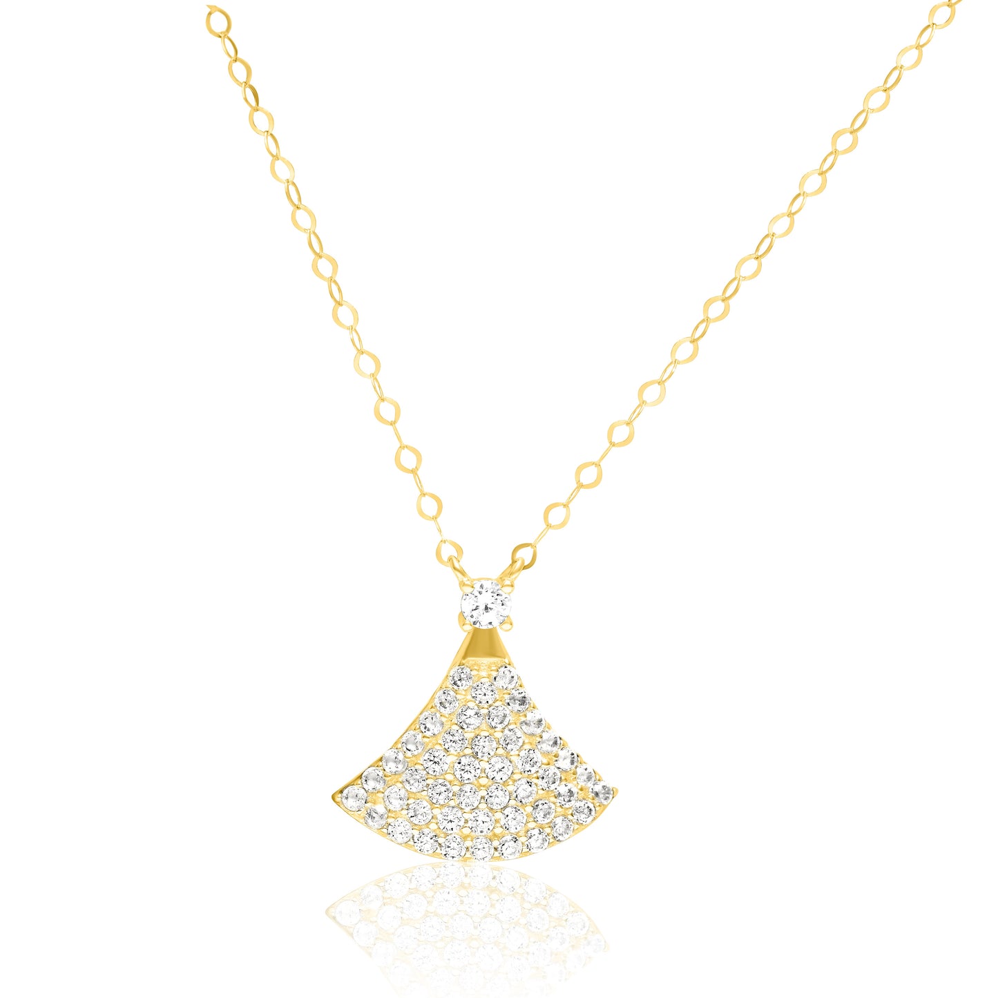 18K Pure Gold Stone Necklace