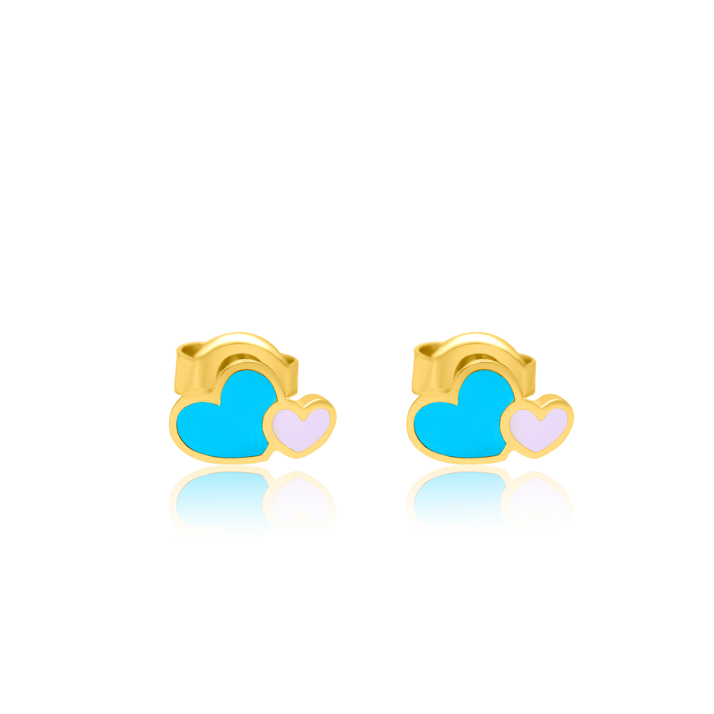 21K Pure Gold Skyblue Hearts Jewelry Set