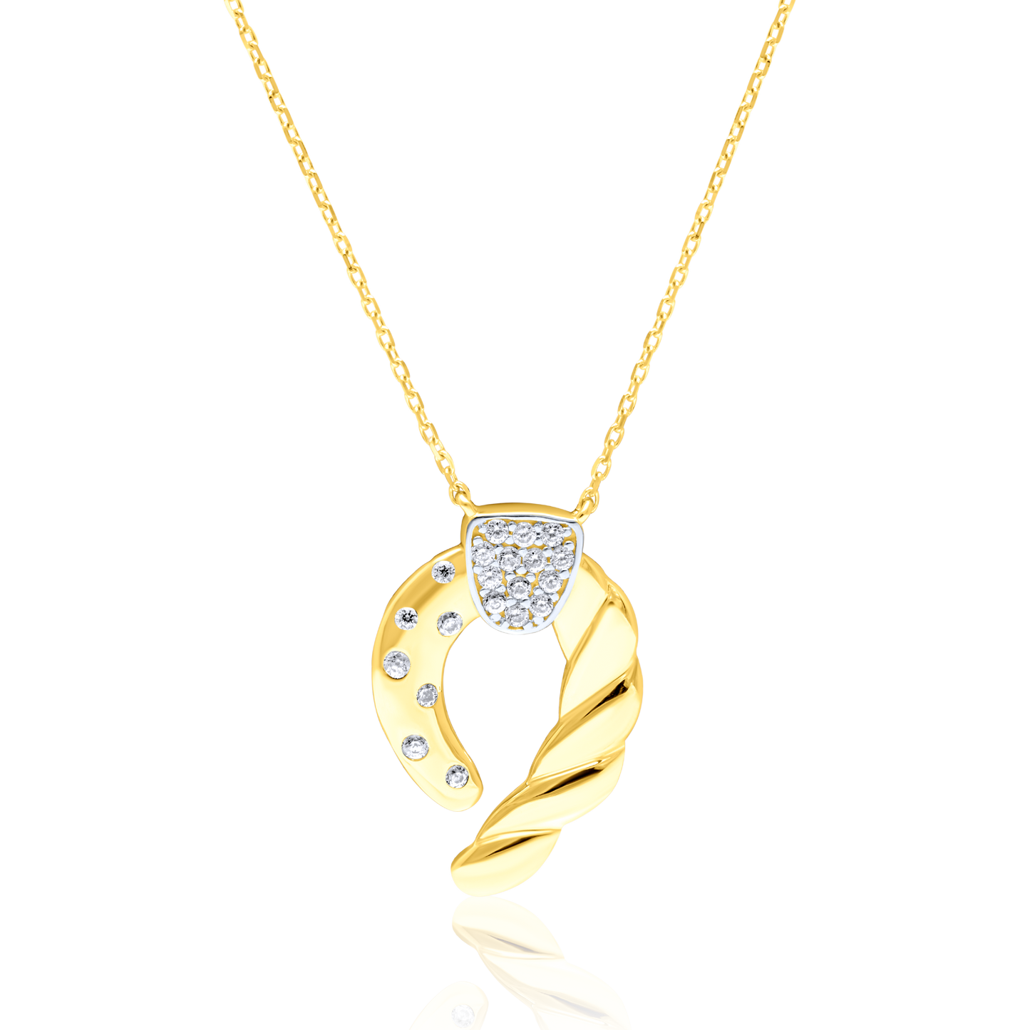 18K Pure Gold Stone Necklace