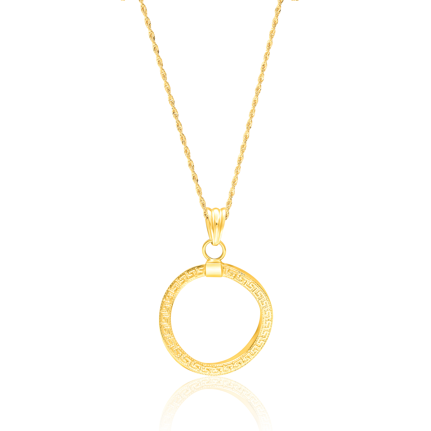 18K Pure Gold Twisted Round Necklace