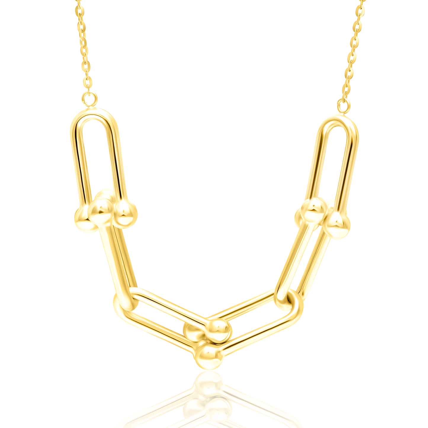 18K Pure Gold U-Linked Necklace