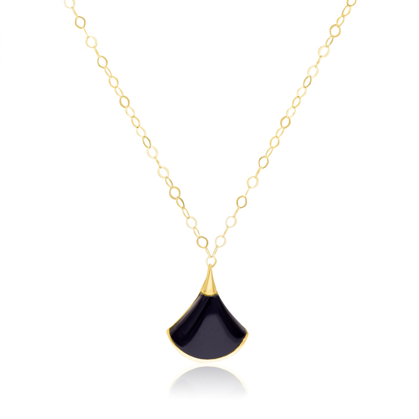 18K Pure Gold Black Necklace