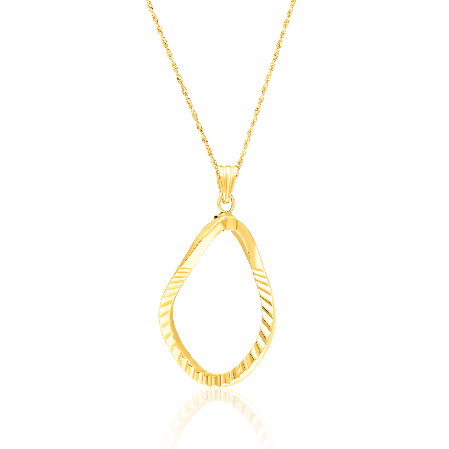 18K Pure Gold Oval Jewelry Set