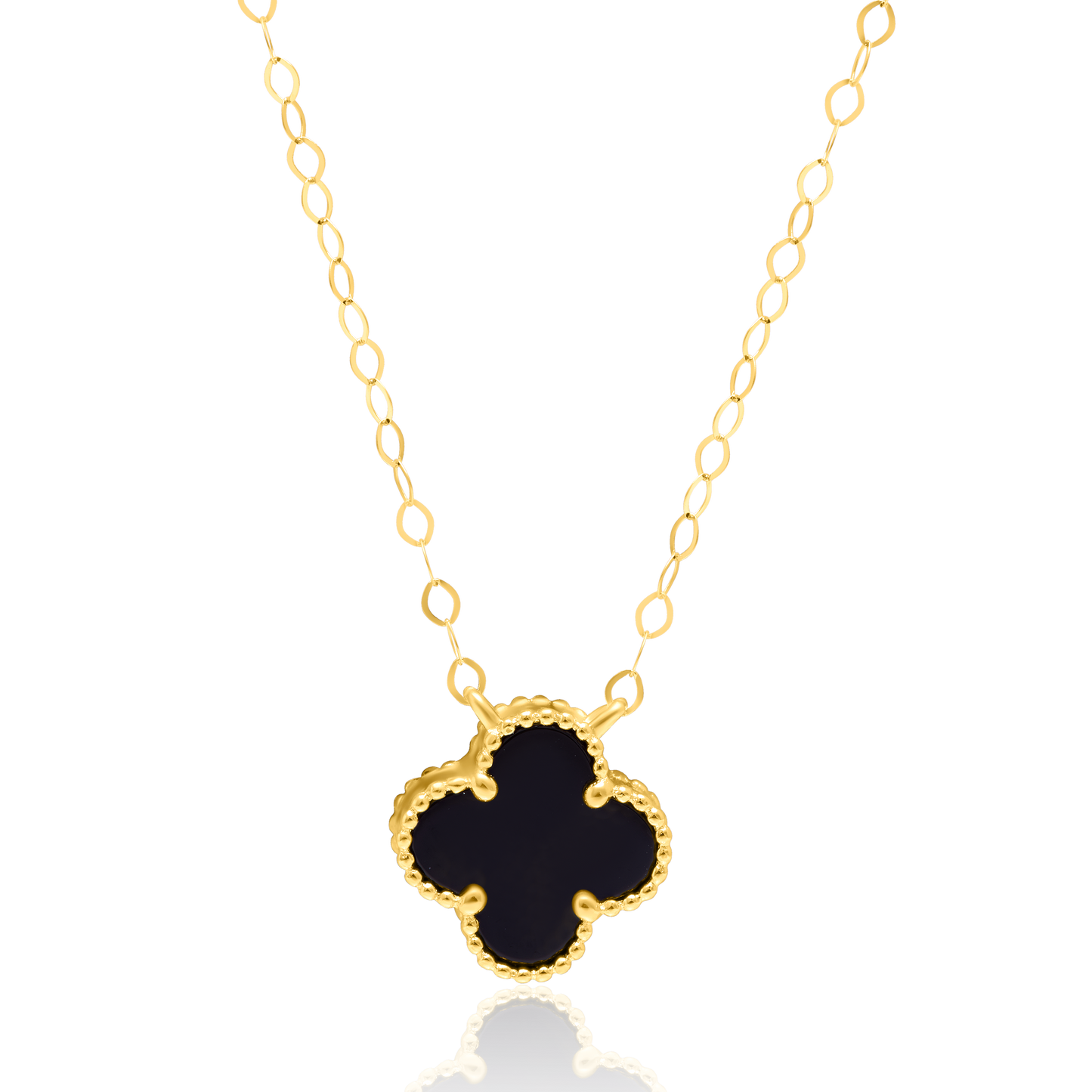 18K Pure Gold V.C Black Necklace