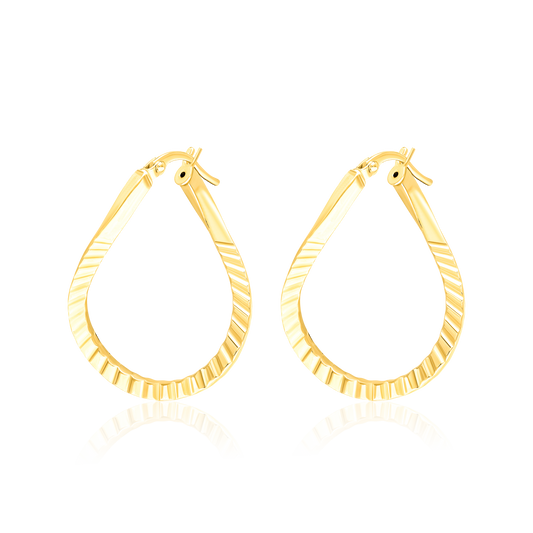 18K Pure Gold Oval Jewelry Set