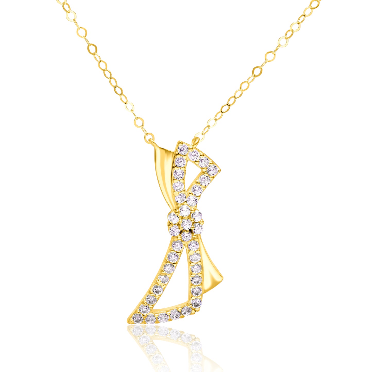 18K Pure Gold Stone Necklace