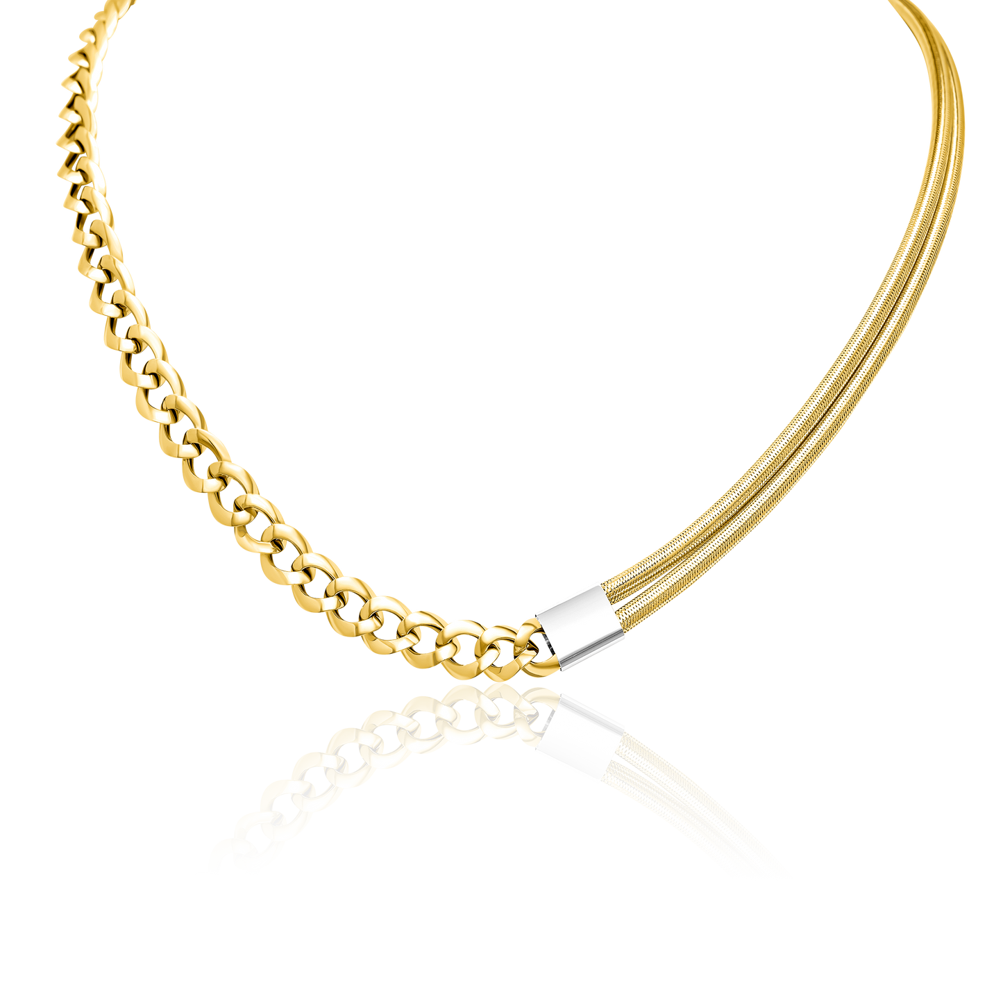 18K Pure Gold Thick Linked Necklace