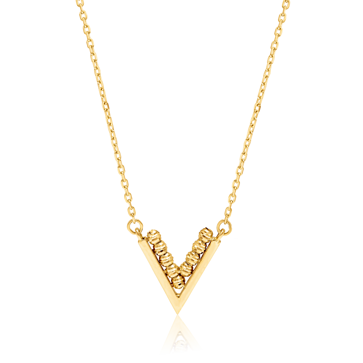 18K Pure Gold V Seeds Necklace