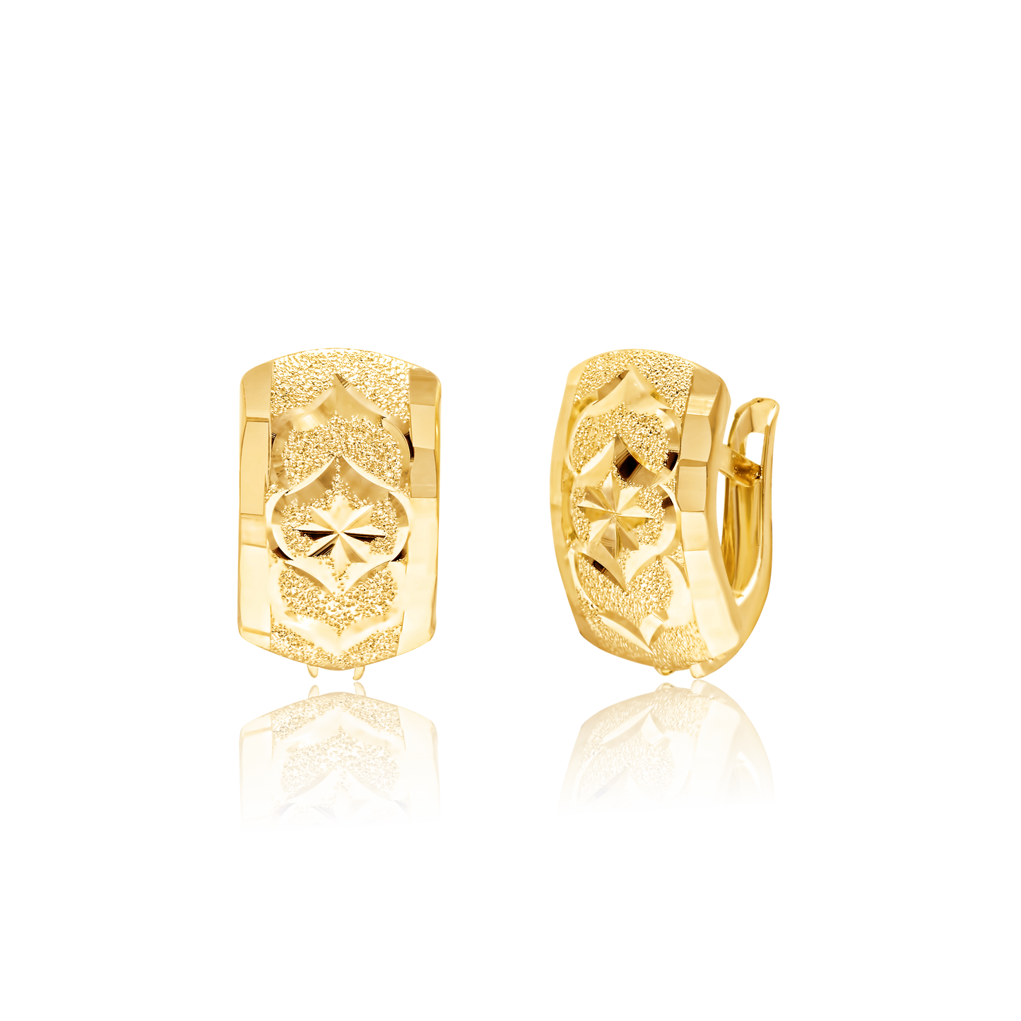 18K Pure Gold Curved Clip Jewelry Set