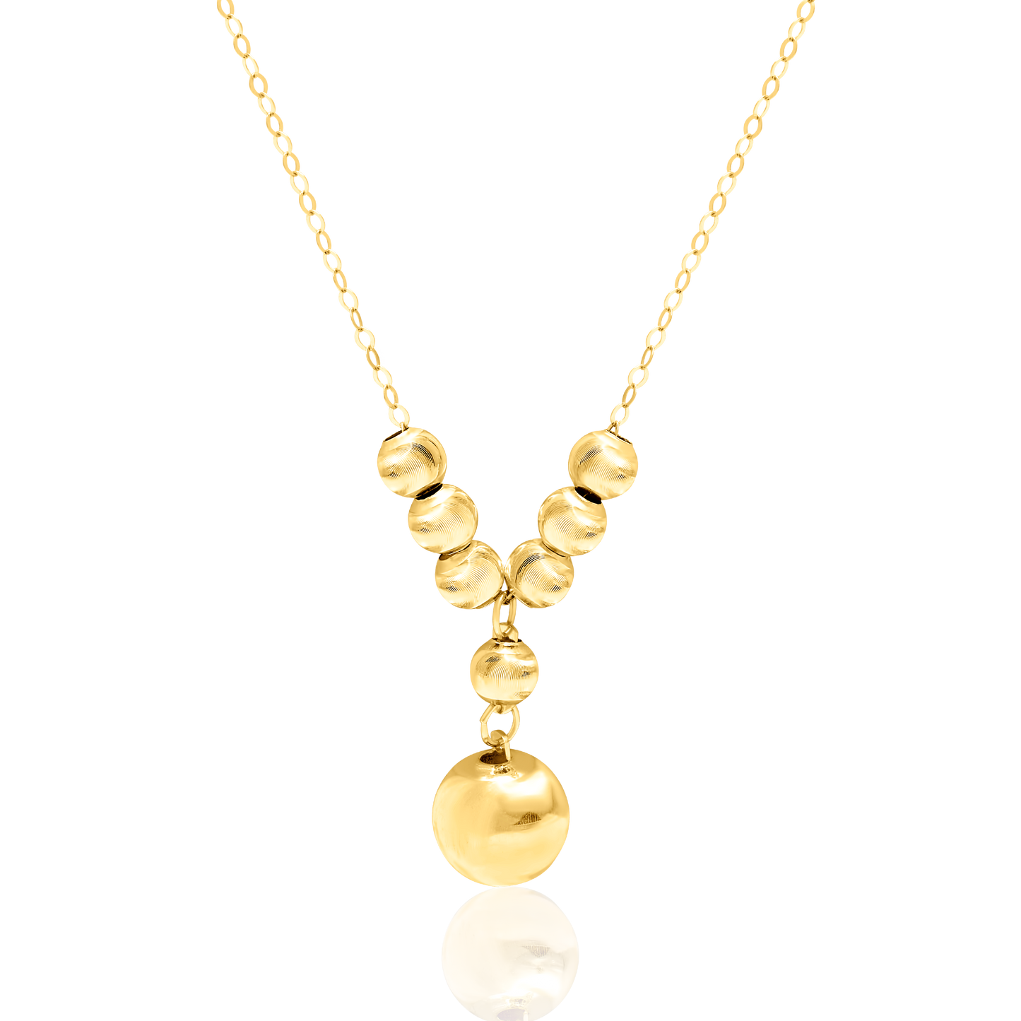 18K Pure Gold Hanging Ball Seed Necklace