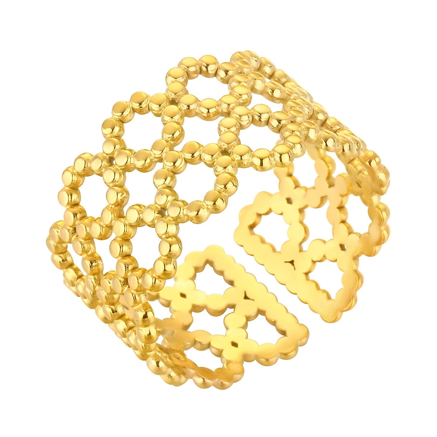 Ring, 18K Gold Plated Steel