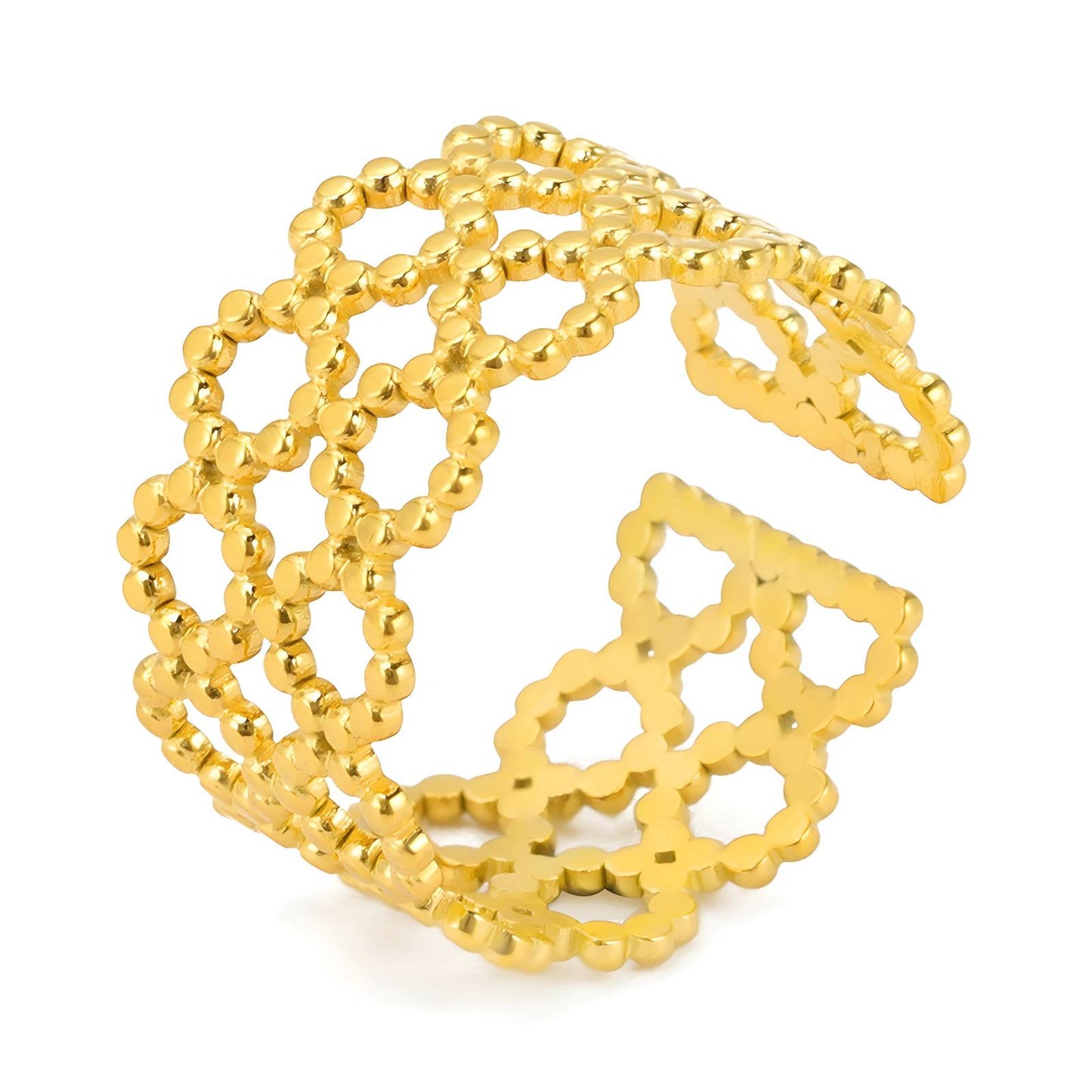 Ring, 18K Gold Plated Steel