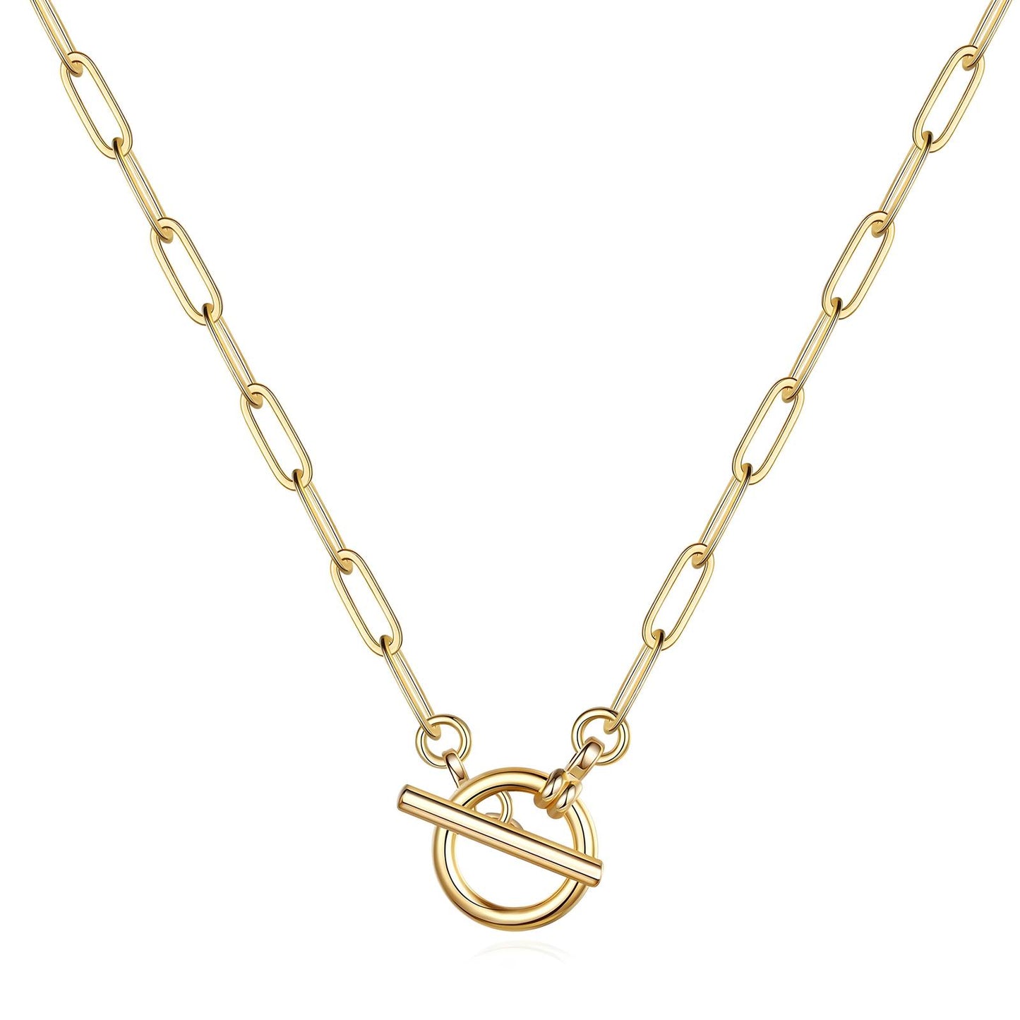 Necklace, 18K Gold Plated Steel