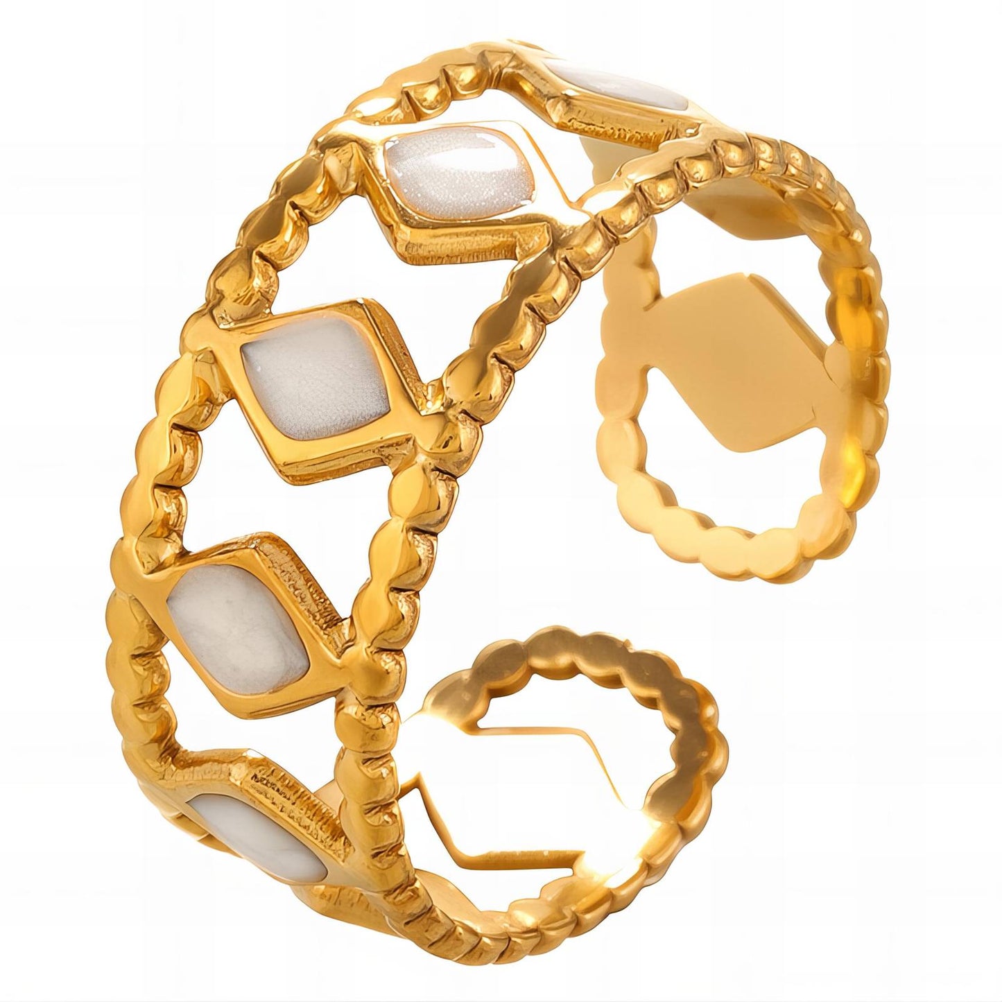 Ring, 18K Gold Plated Steel