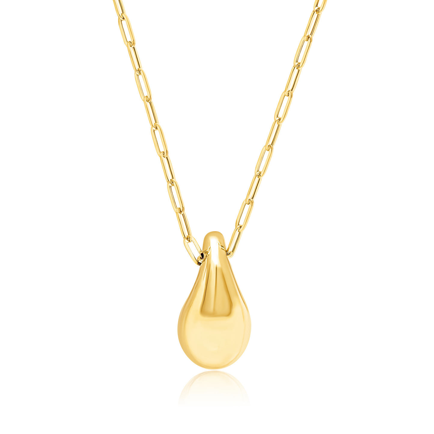 18K Pure Gold Drop Necklace