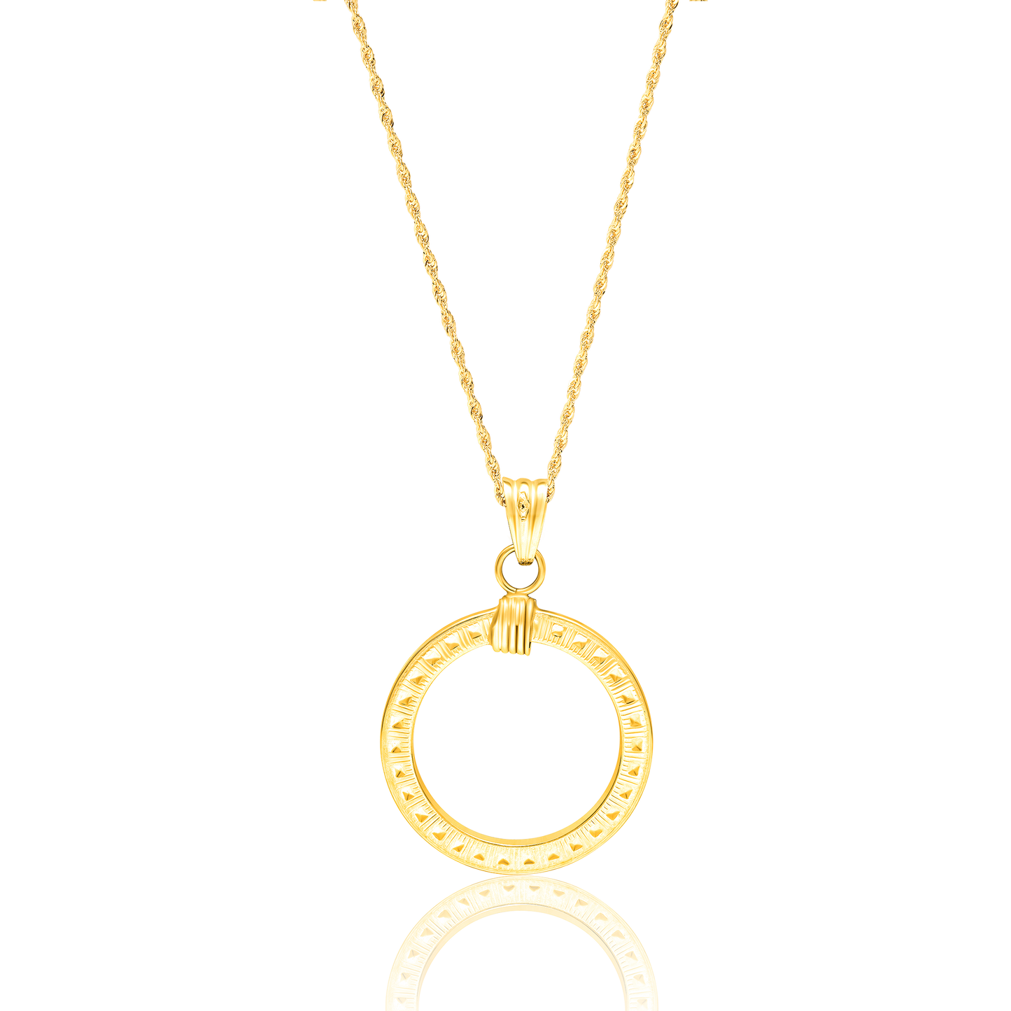 18K Pure Gold Round Necklace