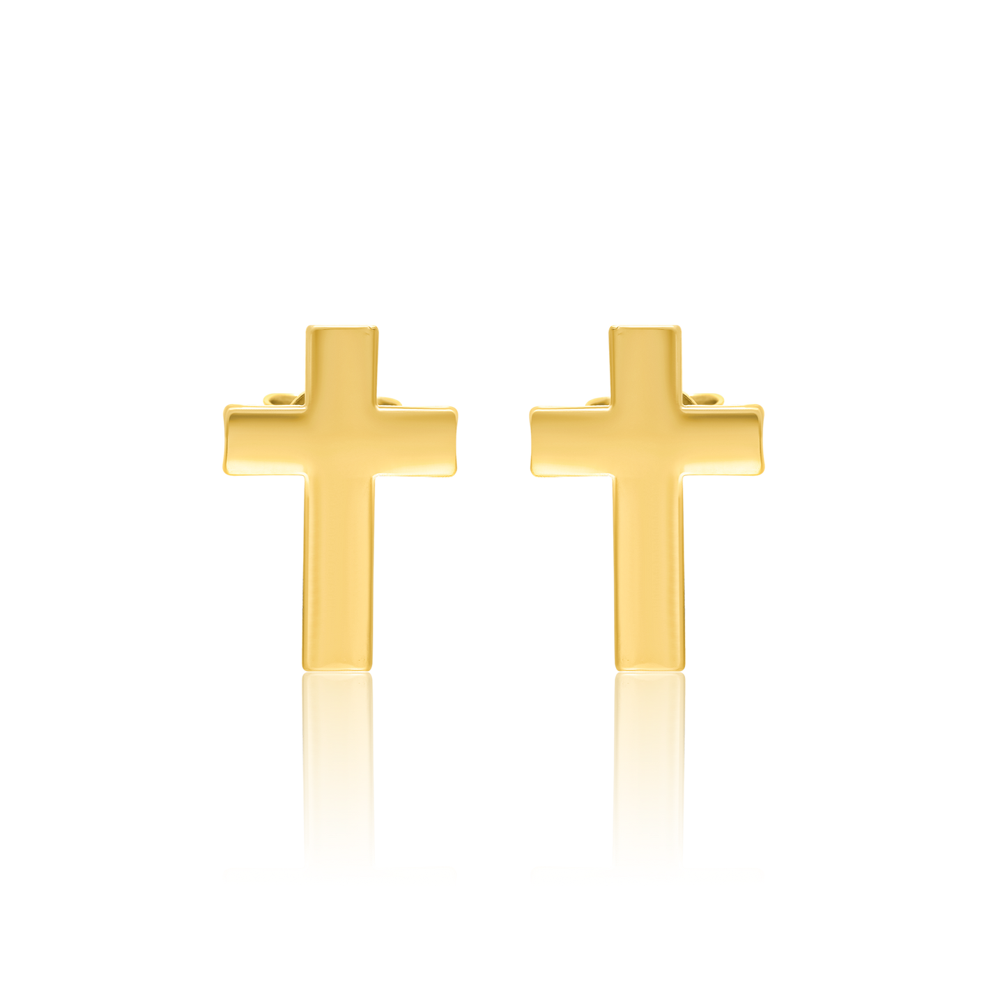 18K Pure Gold Cross Earring Set