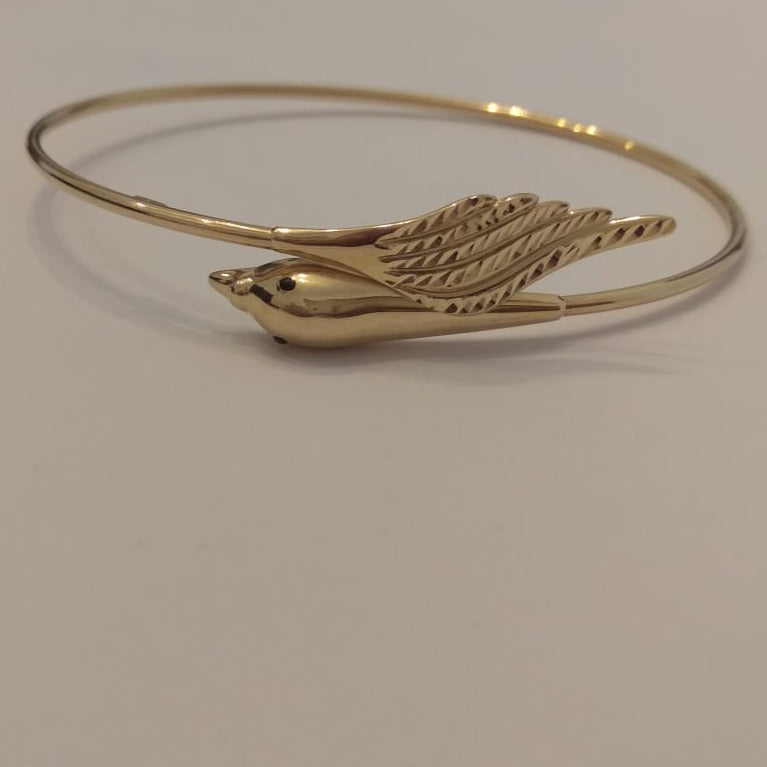 18K Pure Gold Bird Design Bangle