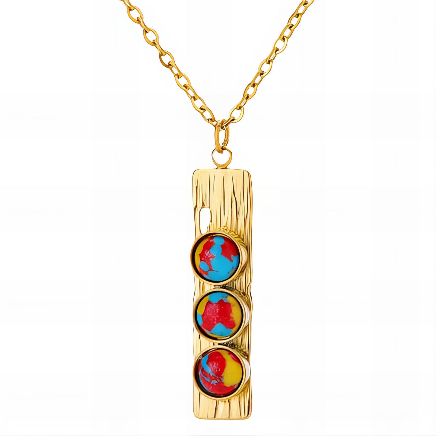 Necklace, 18K Gold Plated Steel