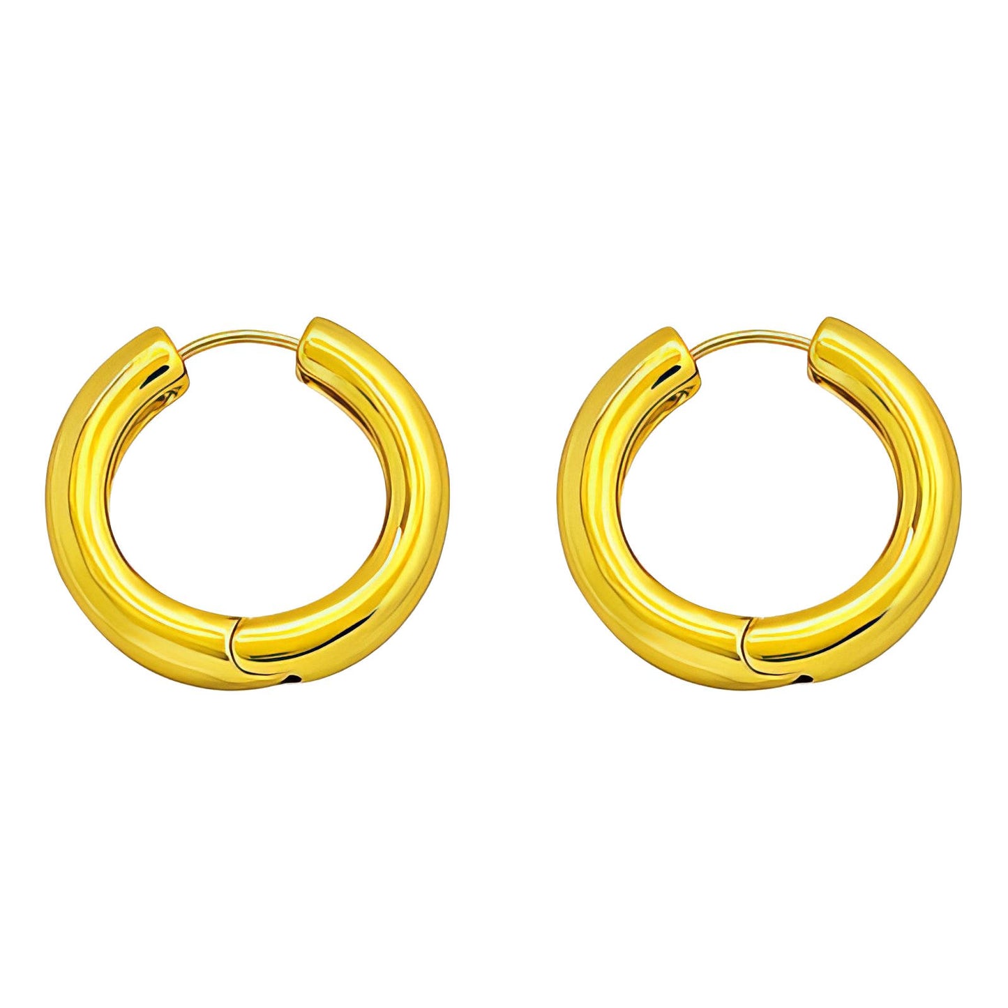 Earrings, 18K Gold Plated Steel