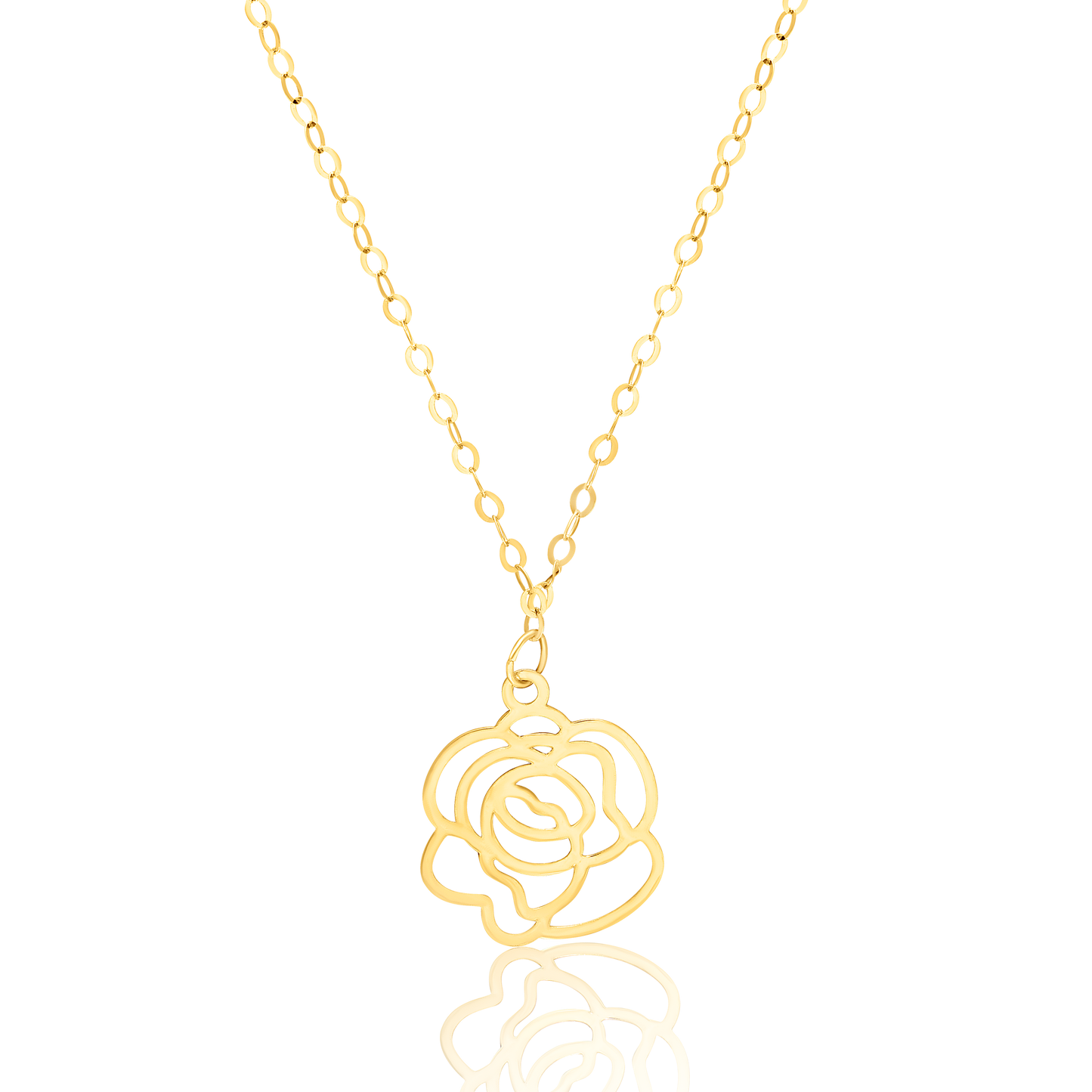 18K Pure Gold Flower Necklace