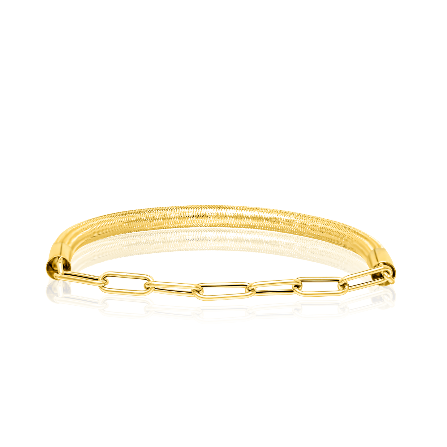 18K Pure Gold Elastic Linked Bangle