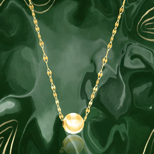 18K Pure Gold Moving Seed Necklace