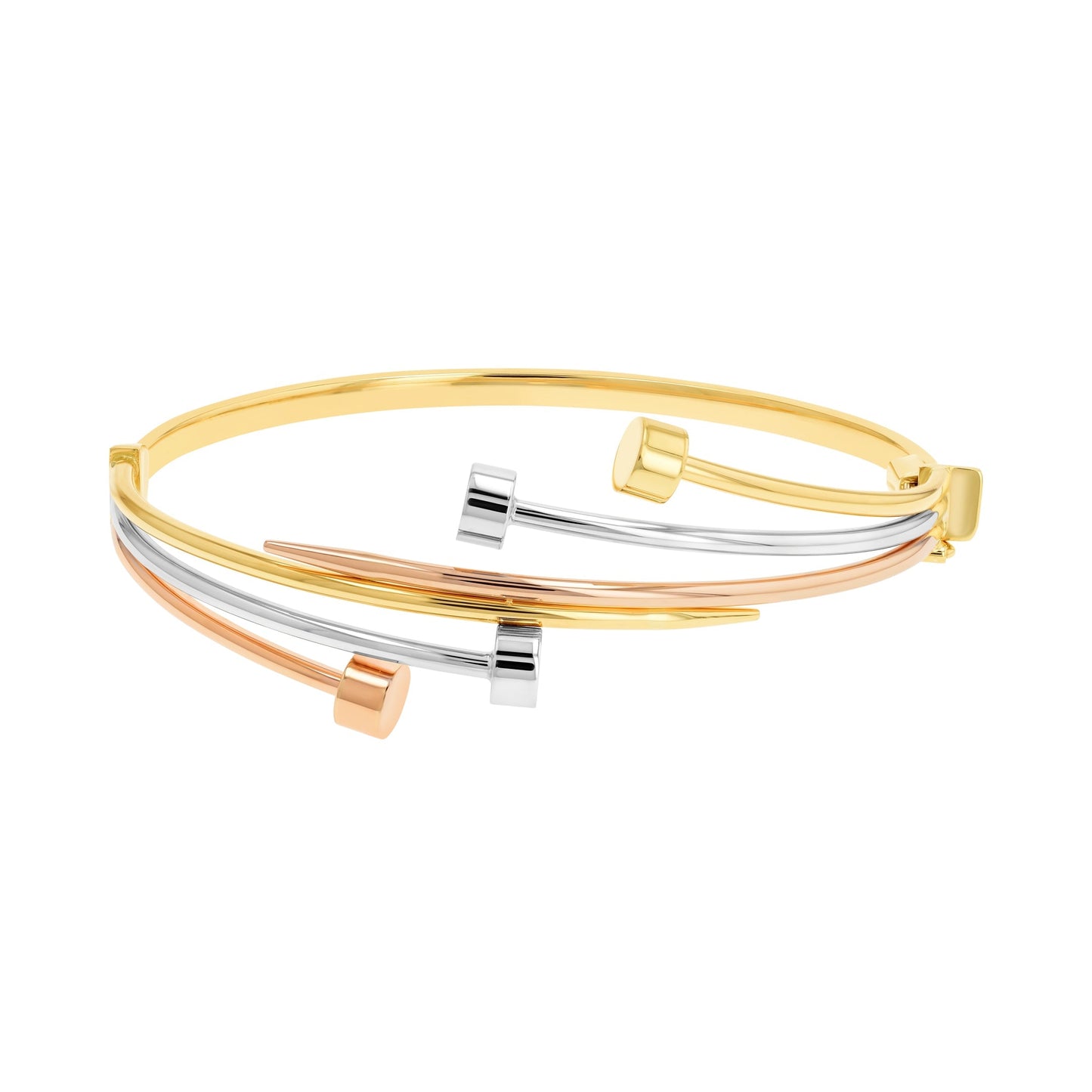 18K Pure Gold Elegant 3 Color Bangle