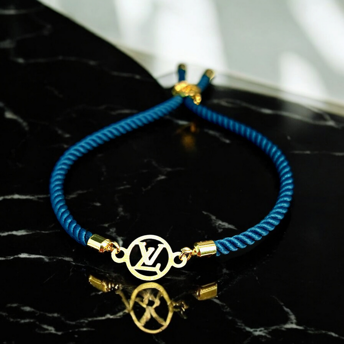 18K Pure Gold Charm Thread Adjustable Bracelet