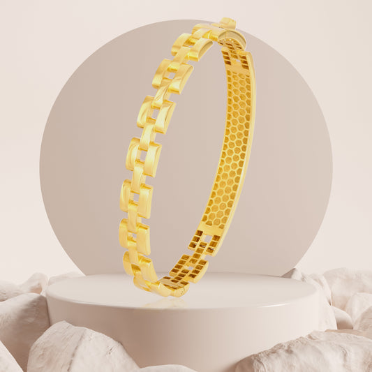 18K Pure Gold Elegant Thick Bangle