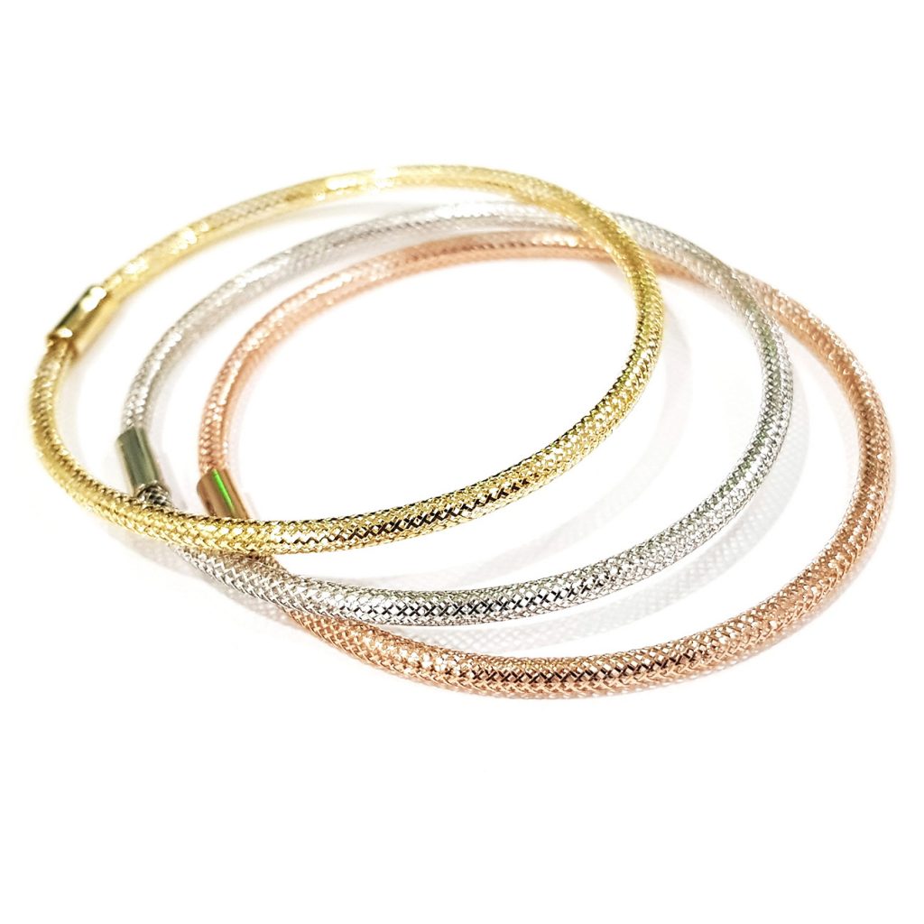 18K Solid Gold elastic Bracelet | Gold | 18K Gold Jewelry
