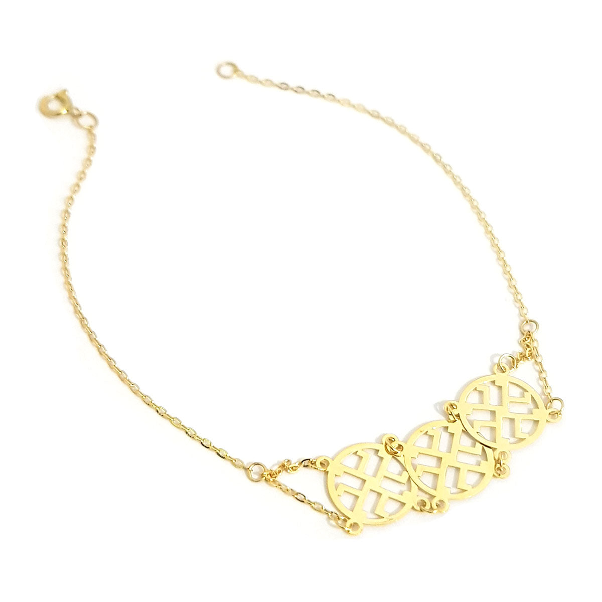 18K Pure Gold Round Design Bracelet