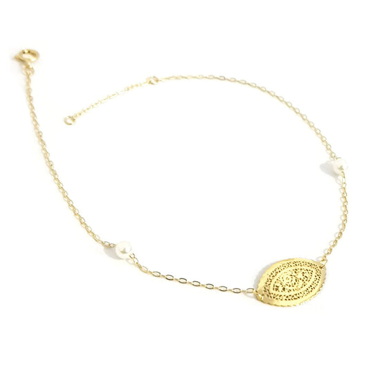18K Pure Gold Round Design Bracelet | Bracelet | 18K Gold Jewelry