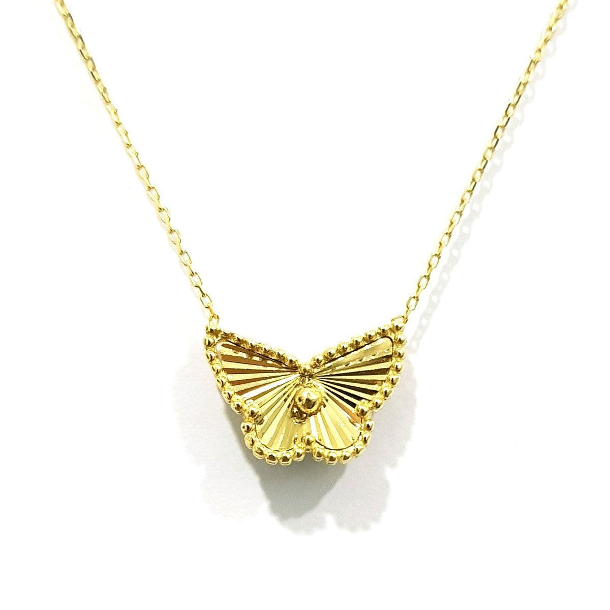 18K Pure Gold Butterfly Necklace