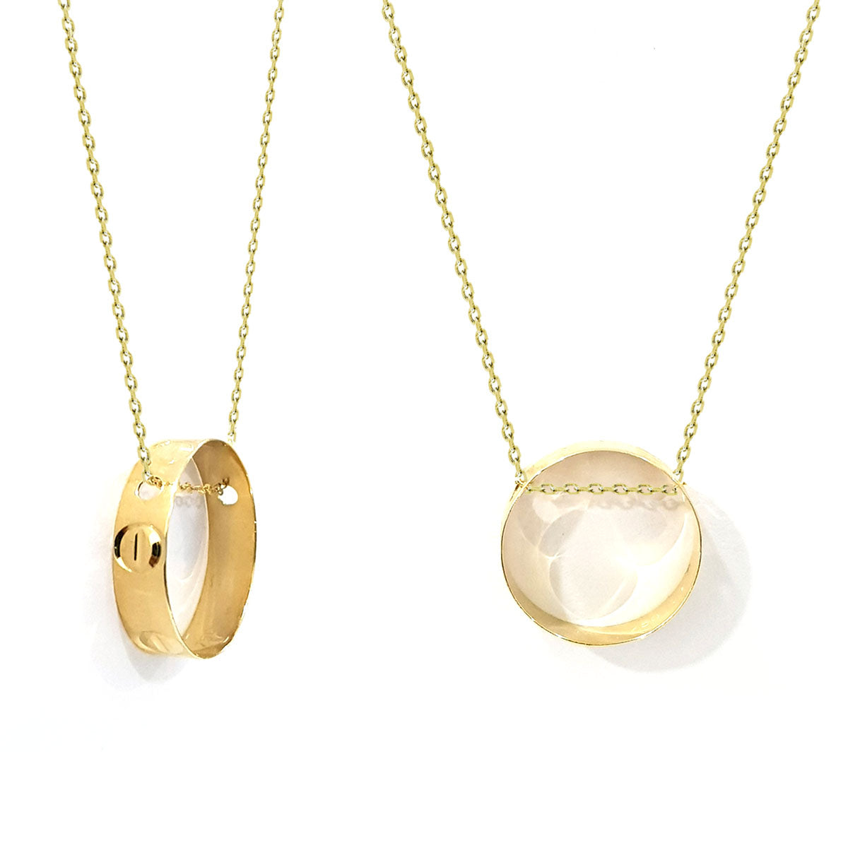 18K Pure Gold Elegant Ring Design Necklace | Necklace | 18K Gold Jewelry