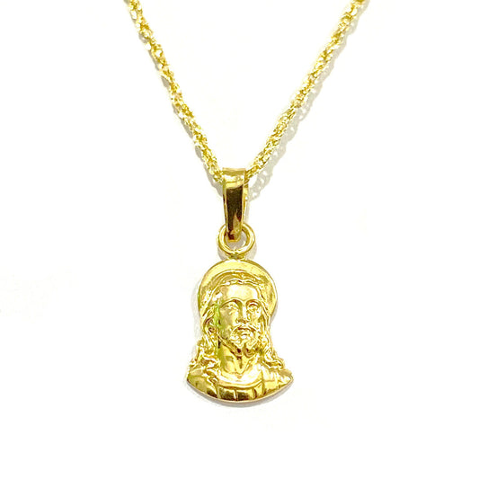 18K Pure Gold Jesus Design Necklace