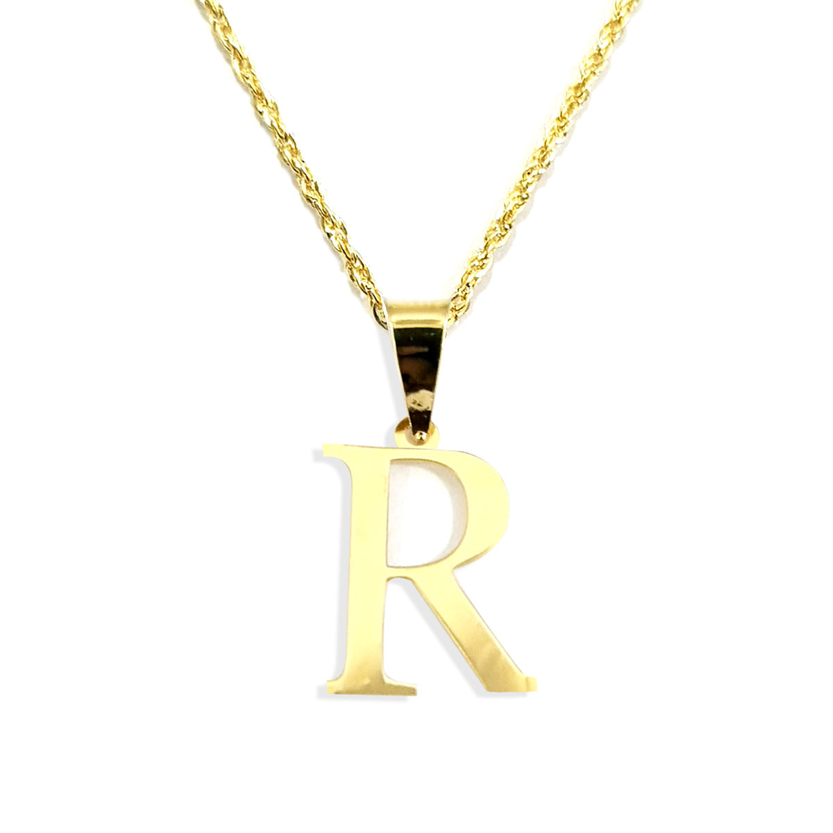 18K Pure Gold Letter R Design Necklace | Necklace | 18K Gold Jewelry
